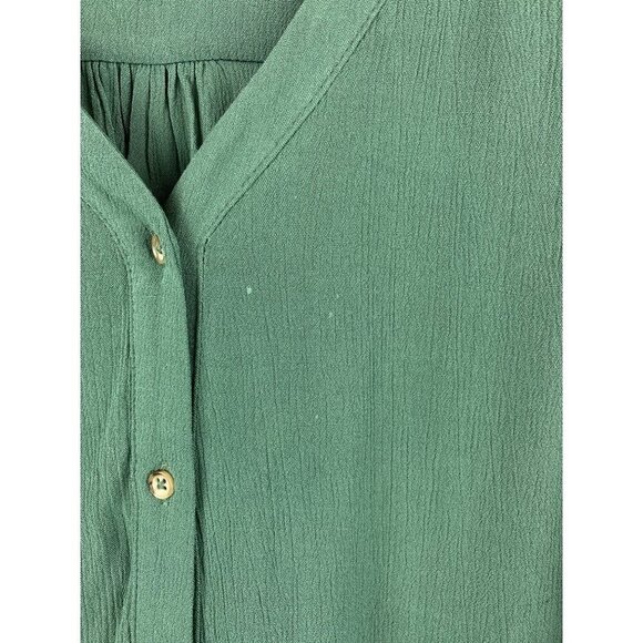 Orvis Womens Classic Collection V-Neck Blouse L/G Green - Picture 6 of 6